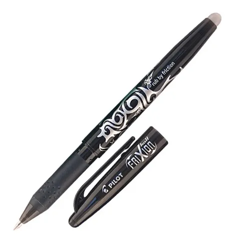 Stylo roller Pilot FriXion Ball effaçable à capuchon pointe 0,7 mm - écriture fine noir