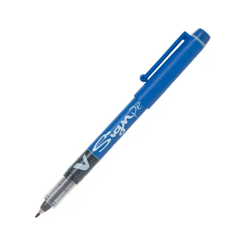 Stylo feutre Pilot V-Sign Pen à capuchon pointe 2 mm- écriture moyenne bleu