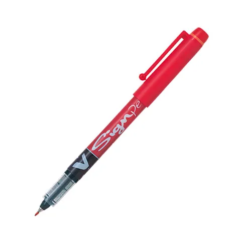 Stylo feutre Pilot V-Sign Pen à capuchon pointe 2 mm- écriture moyenne rouge