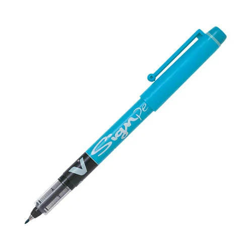 Stylo feutre Pilot V-Sign Pen à capuchon pointe 2 mm- écriture moyenne turquoise