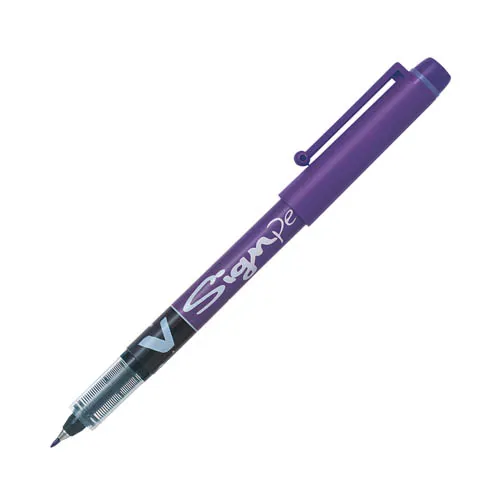 Stylo feutre Pilot V-Sign Pen à capuchon pointe 2 mm- écriture moyenne violet