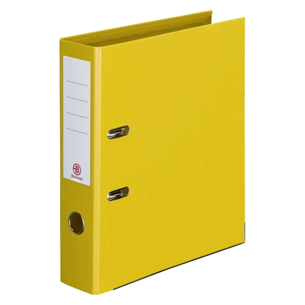 Classeur à levier cartonné Bruneau A4 maxi - Dos 7,2 cm jaune