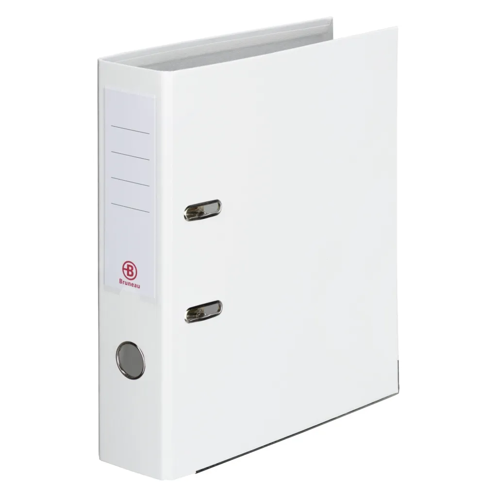 Classeur à levier cartonné Bruneau A4 maxi - Dos 7,2 cm blanc