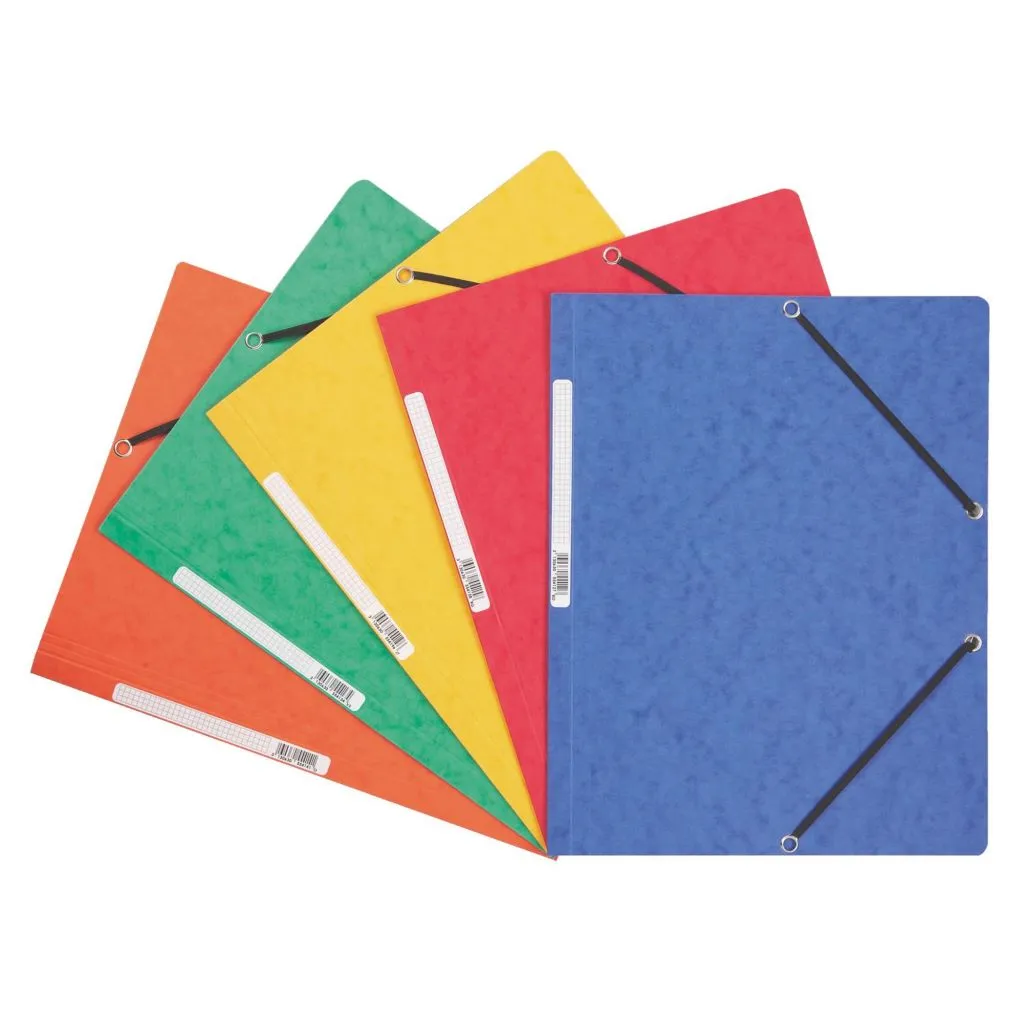 Chemise à élastique sans rabat carte Exacompta 24 x 32 cm dos 2,5 cm couleurs assorties