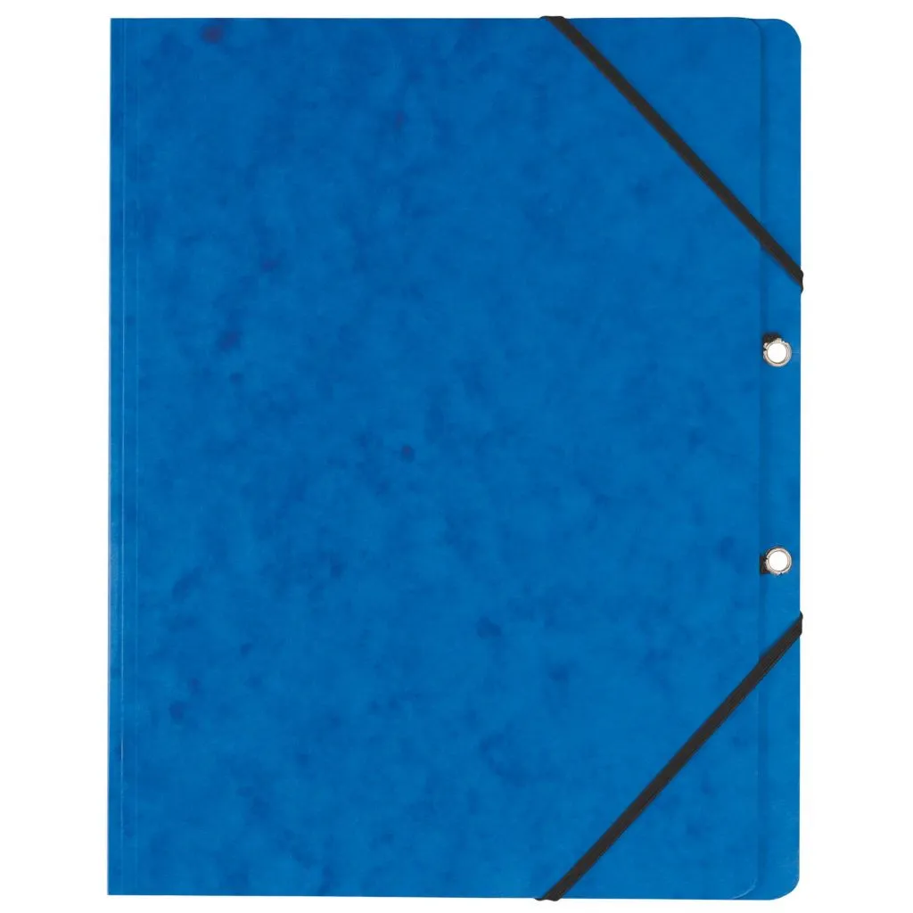 Chemise à élastique sans rabat carte Exacompta 24 x 32 cm dos 2,5 cm bleue