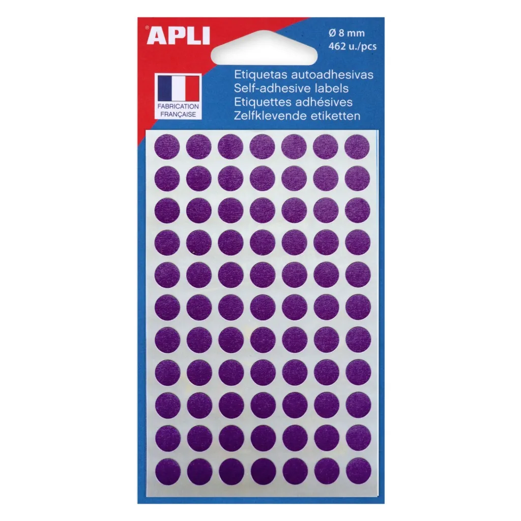 Pastille adhésive Ø 8 mm Agipa 111836 violette - Boîte de 462