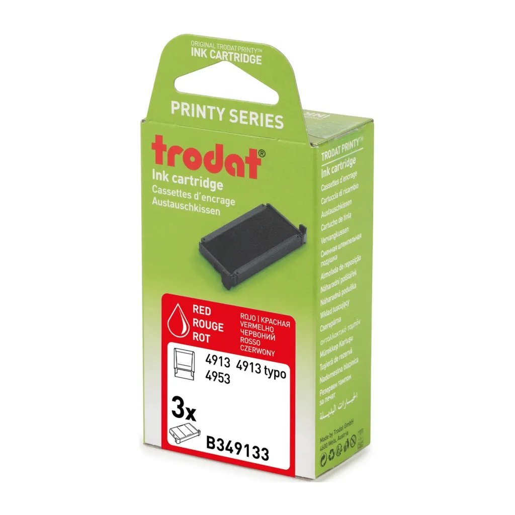 Cassette d encrage Printy 6/4913 Trodat - Lot de 3 rouge