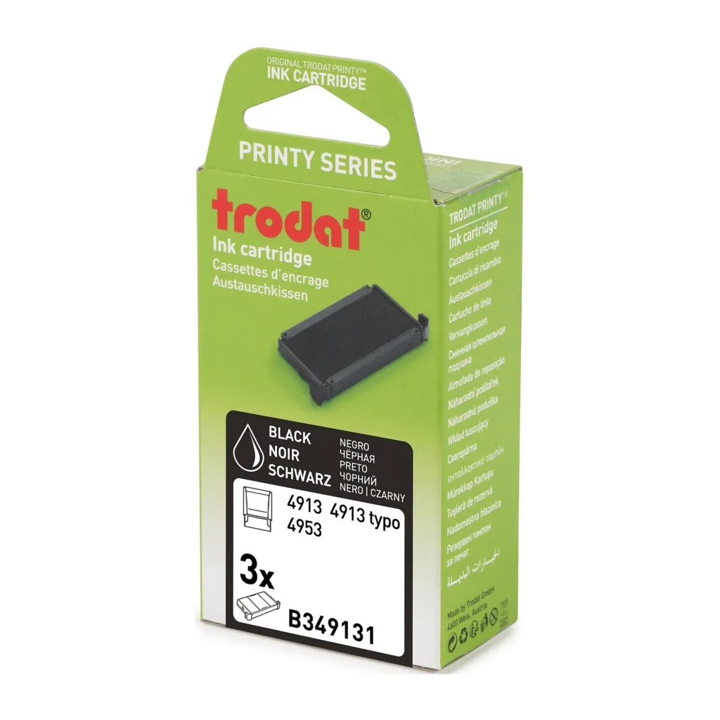 Cassette d encrage Printy 6/4913 Trodat - Lot de 3 noire