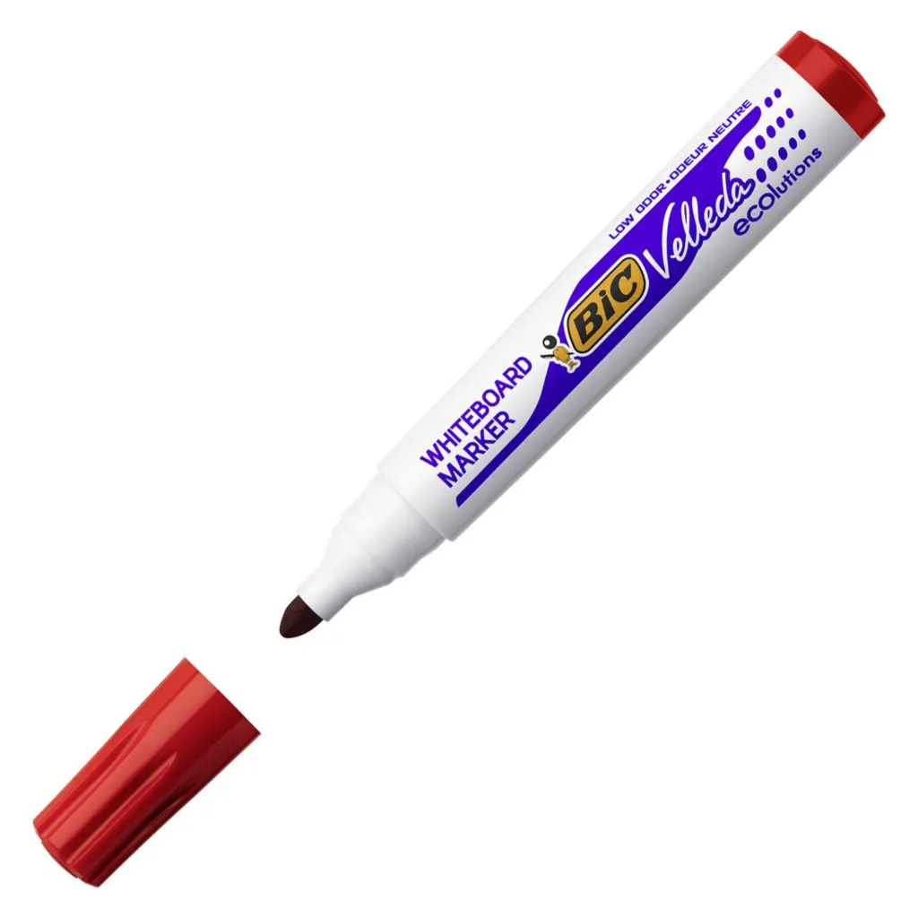 Marqueur effaçable Bic Velleda Ecolutions 1701 pointe ogive 4,95 mm rouge