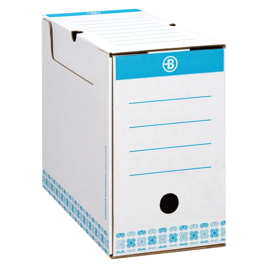 Boîte archives Carton Bruneau - Dos 15 cm - Haute résistance - Bleue