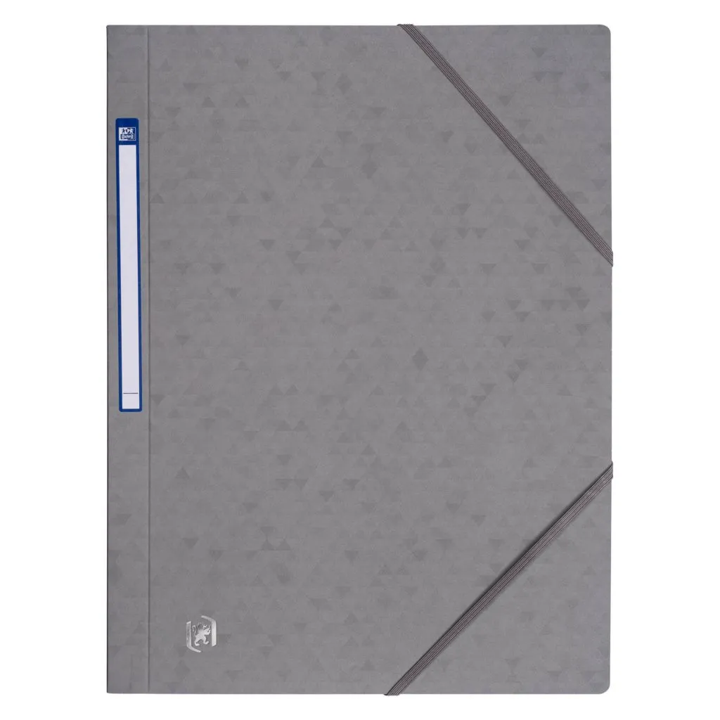 Chemise à élastique 3 rabats carte Oxford 24 x 32 cm dos 2,5 cm gris