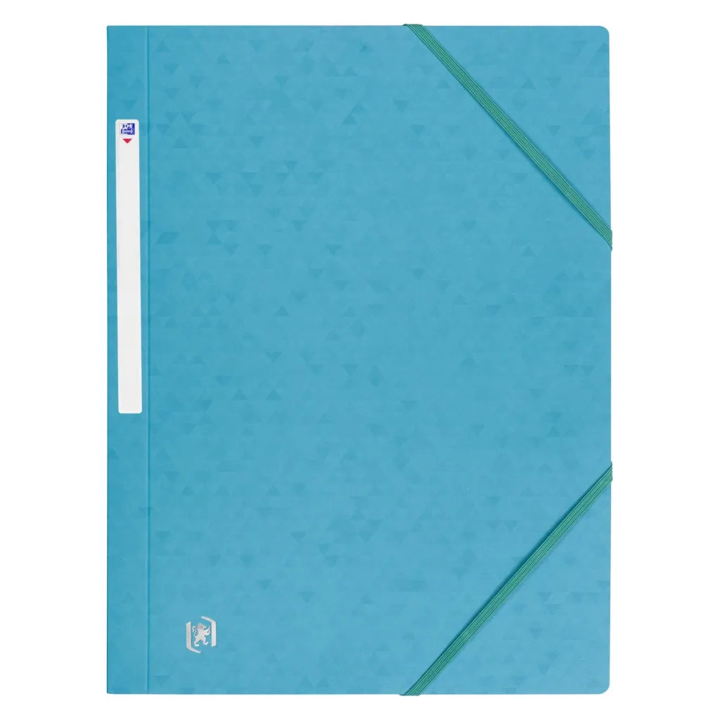 Chemise à élastique 3 rabats carte Oxford 24 x 32 cm dos 2,5 cm turquoise
