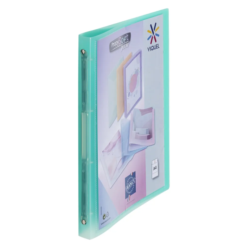 Classeur 4 anneaux plastifié Viquel Propysoft personnalisable A4 - Dos 2,5 cm vert