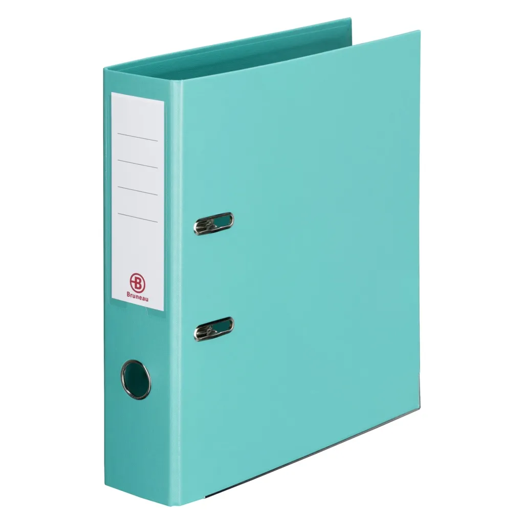 Classeur à levier cartonné Bruneau A4 maxi - Dos 7,2 cm menthe