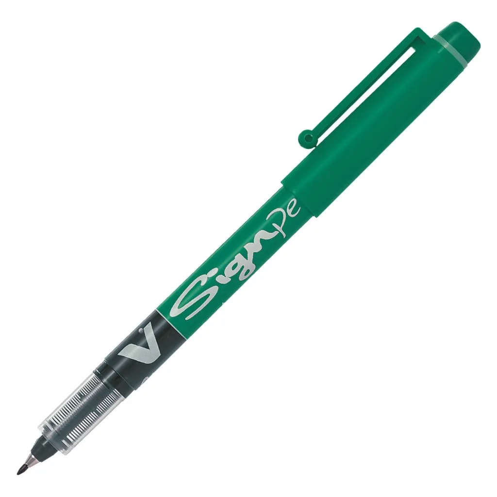 Stylo feutre Pilot V-Sign Pen à capuchon pointe 2 mm- écriture moyenne vert