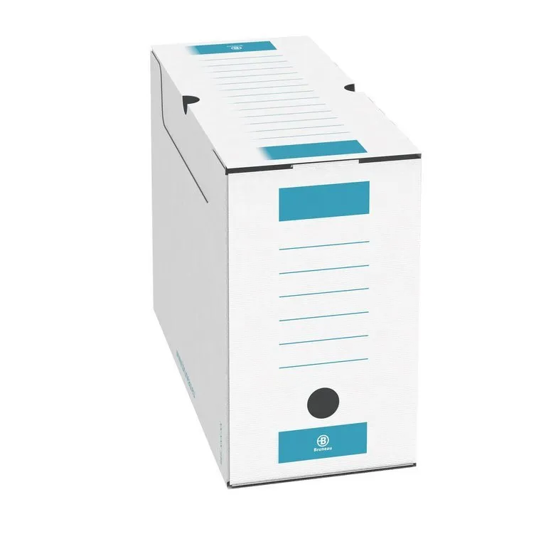 Boîte archives Carton Bruneau - Dos 10 cm - Haute résistance - Bleue