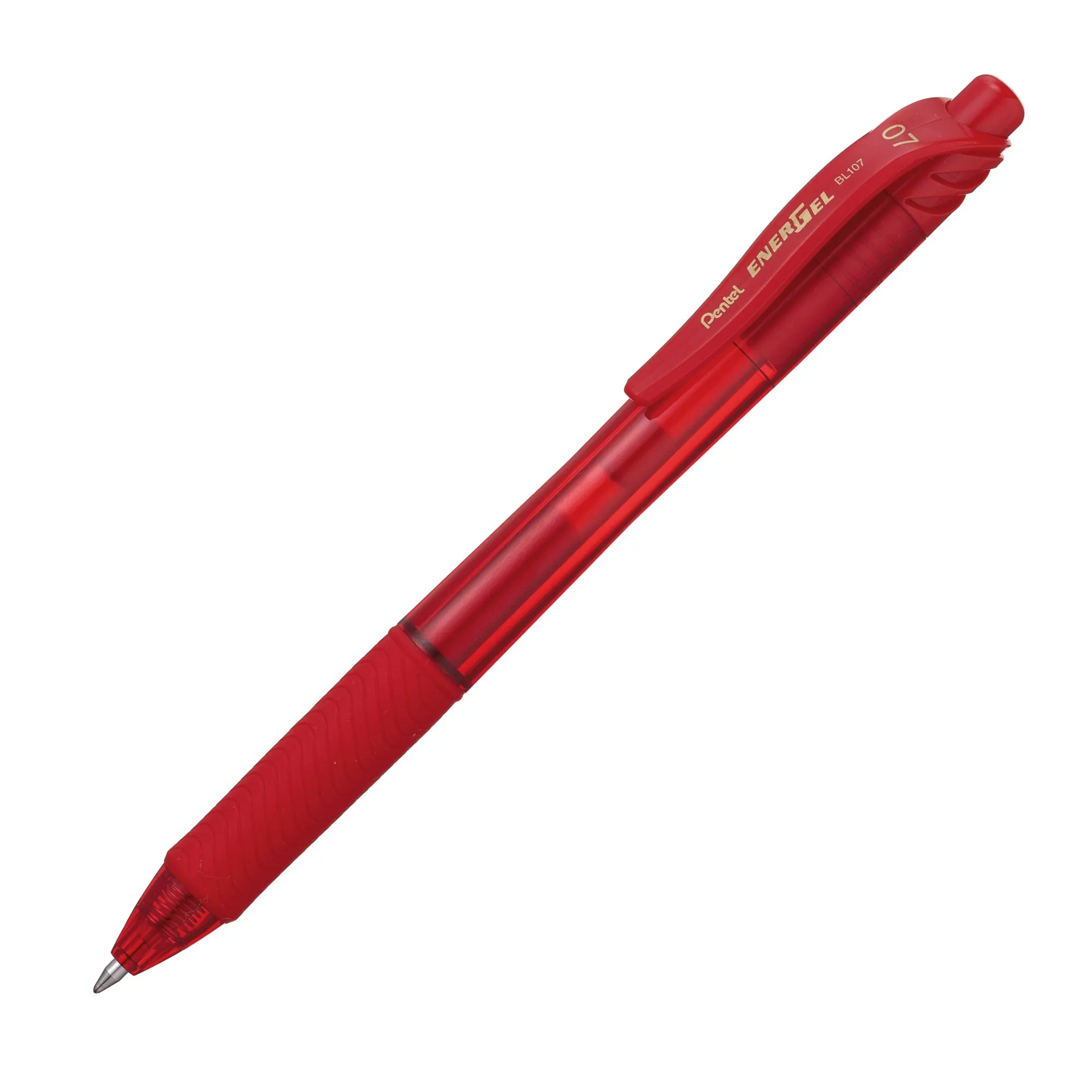 Stylo roller Pentel Energel BL 107 rétractable pointe 0,7 mm - écriture moyenne rouge
