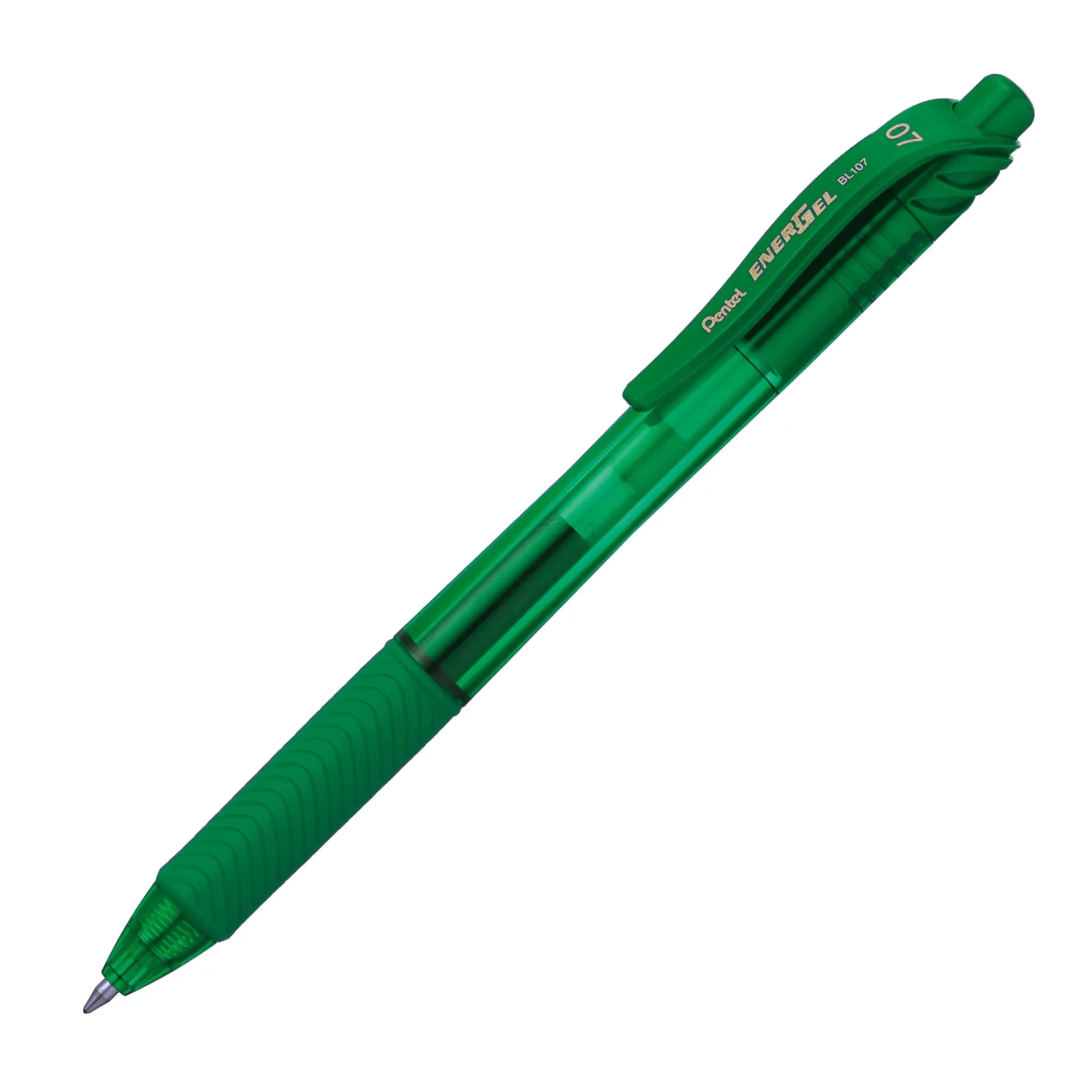 Stylo roller Pentel Energel BL 107 rétractable pointe 0,7 mm - écriture moyenne vert