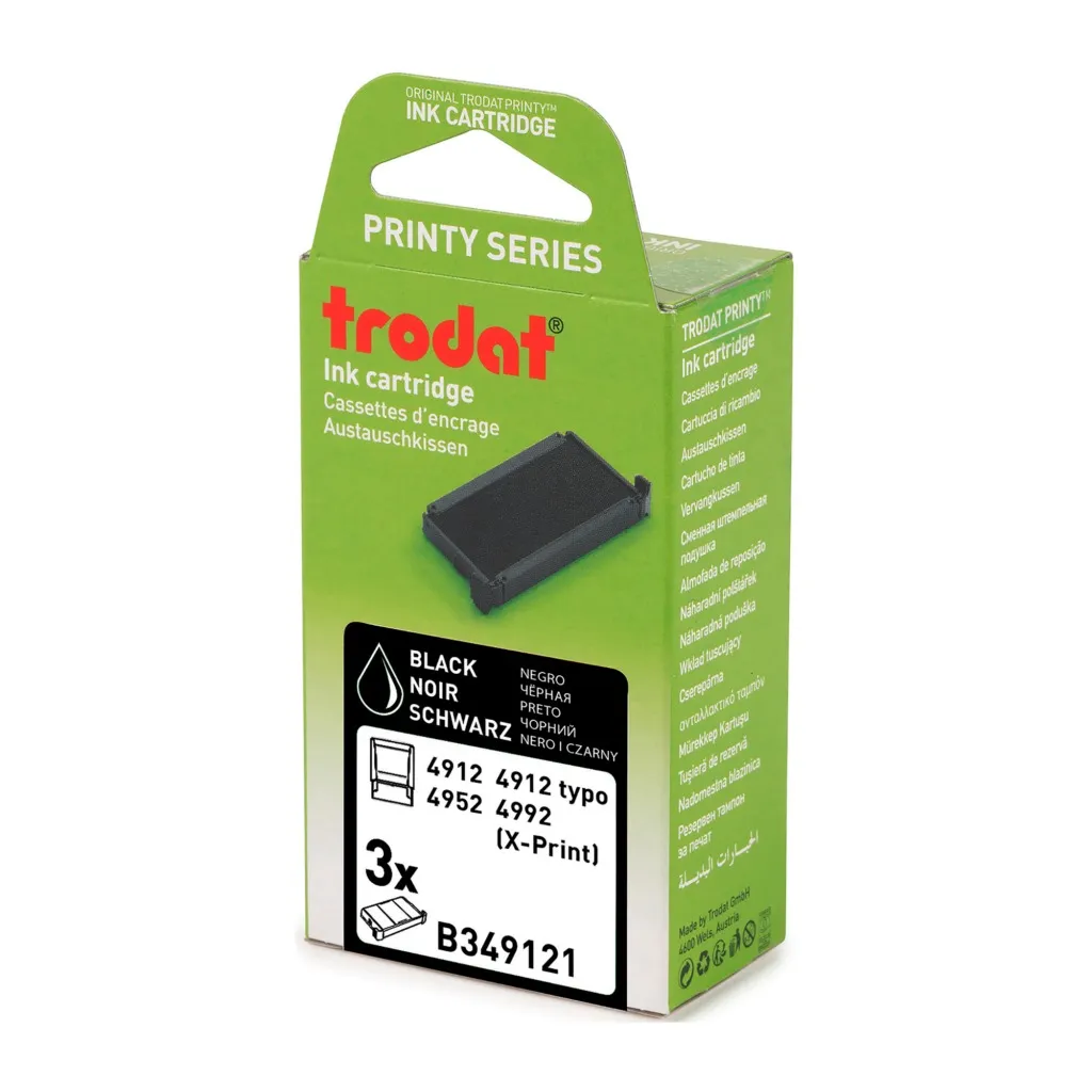 Cassette d encrage Printy 6/4912 Trodat - Lot de 3 noir