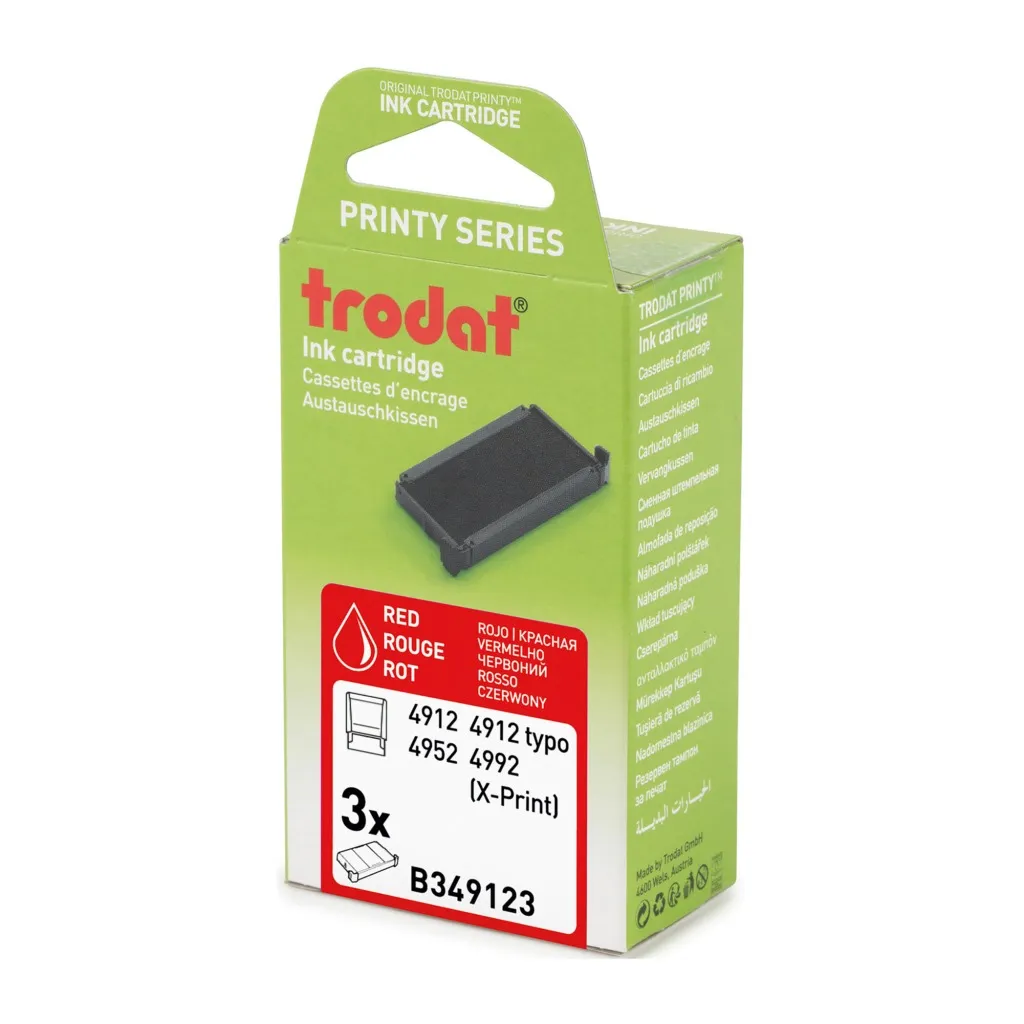 Cassette d encrage Printy 6/4912 Trodat - Lot de 3 rouge