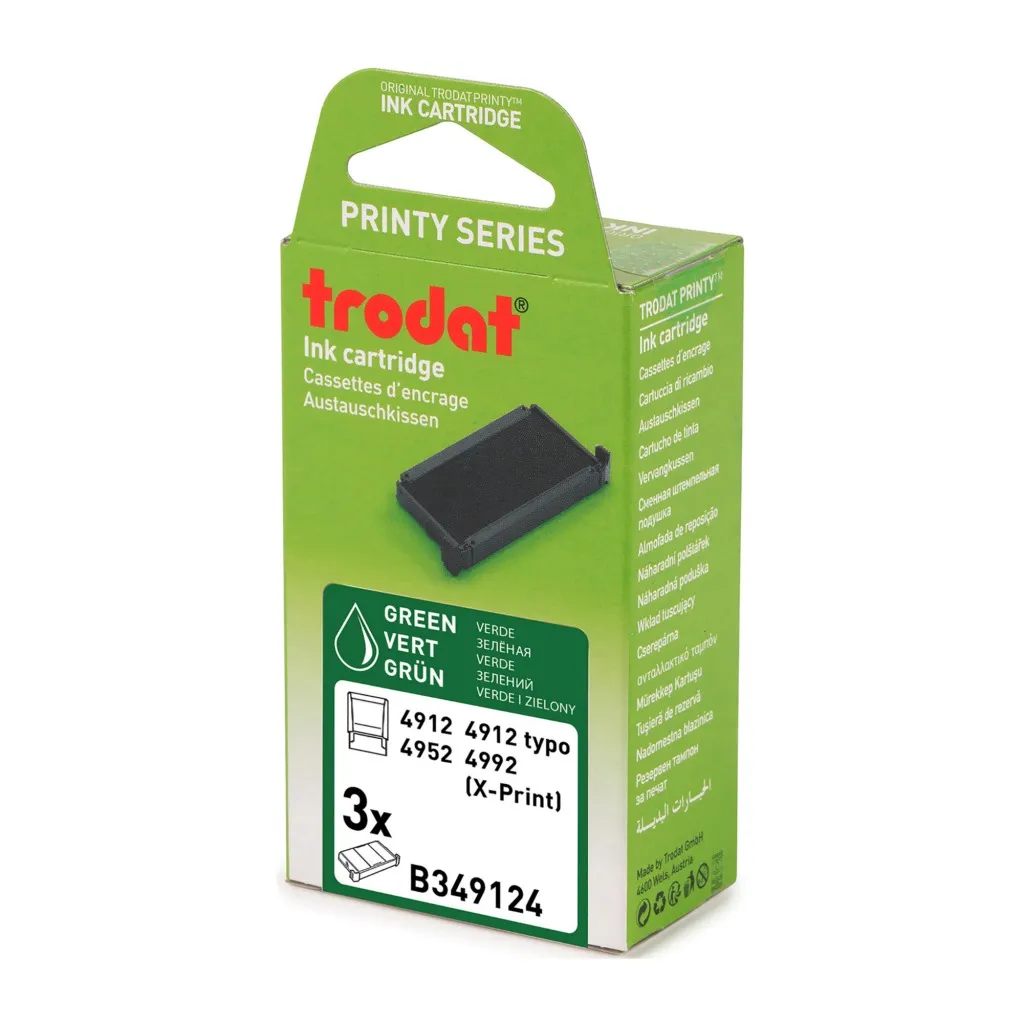 Cassette d encrage Printy 6/4912 Trodat - Lot de 3 vert