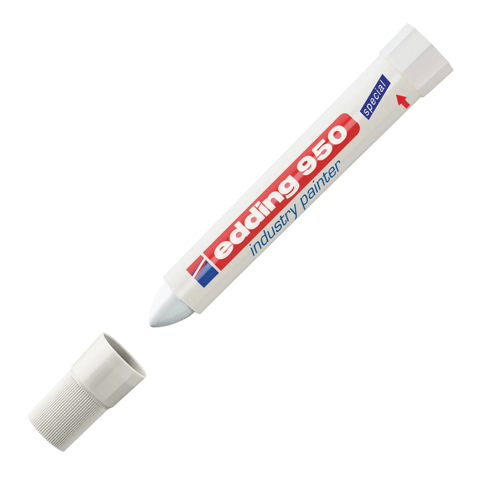 Marqueur permanent craie Edding industrielle pointe ogive 10 mm blanc