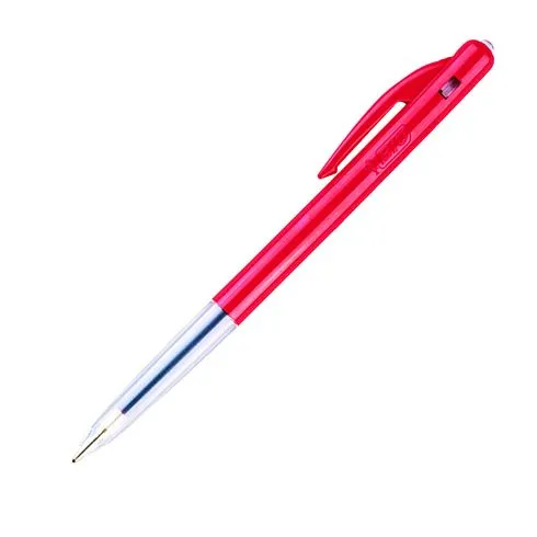 Stylo bille Bic M10 rétractable pointe 1 mm - écriture moyenne rouge