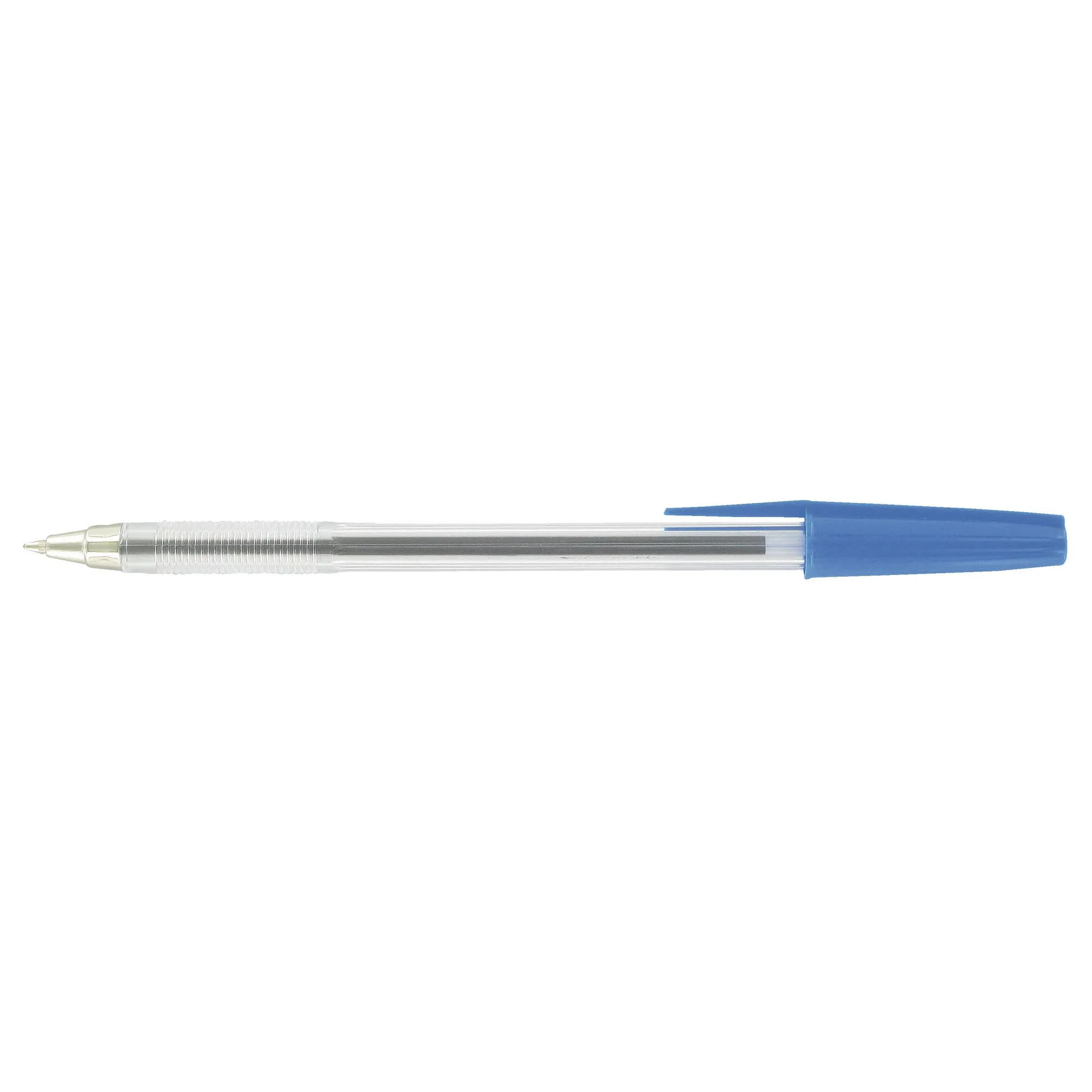Stylo bille budget à capuchon pointe 0,7 mm - écriture moyenne bleu