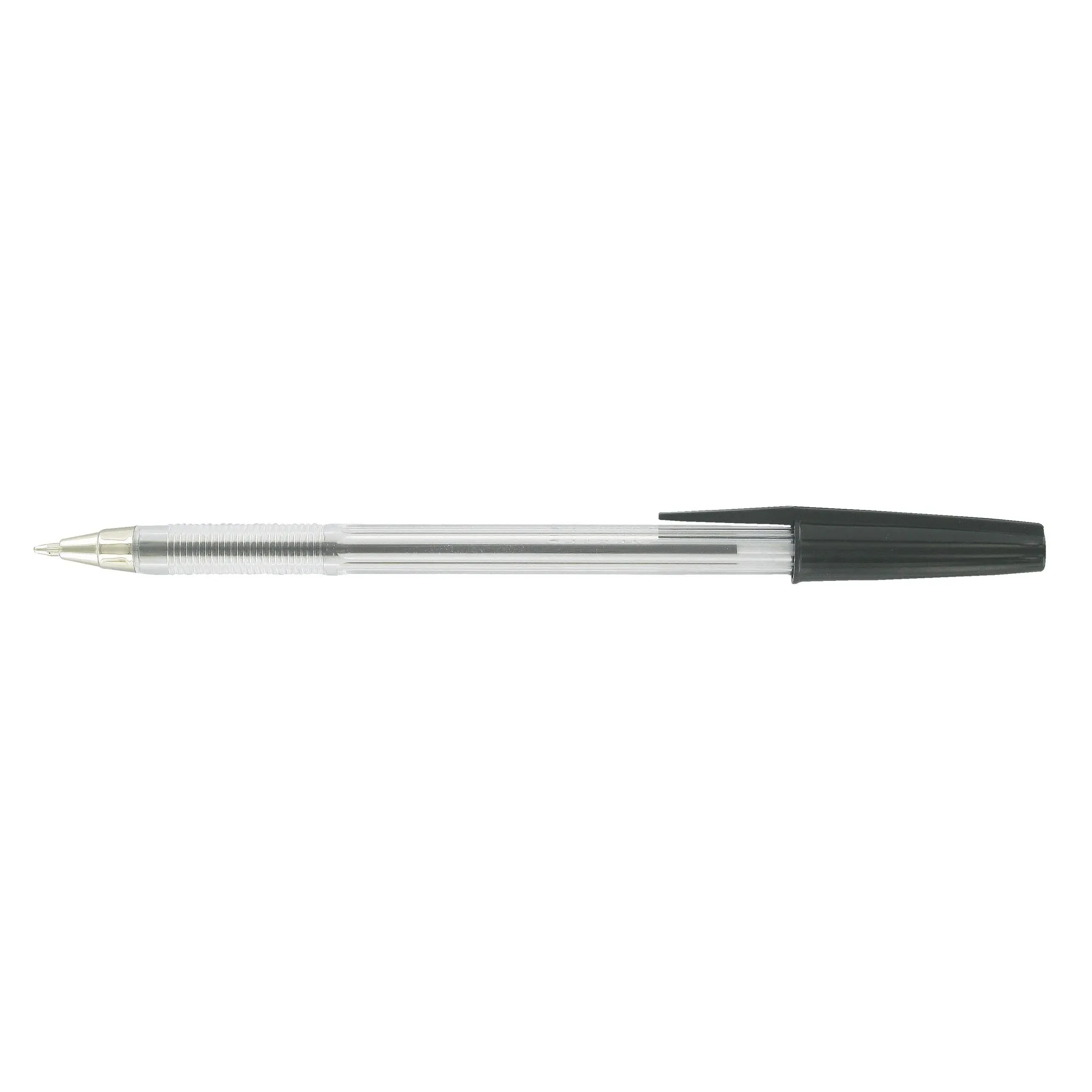 Stylo bille budget à capuchon pointe 0,7 mm - écriture moyenne noir
