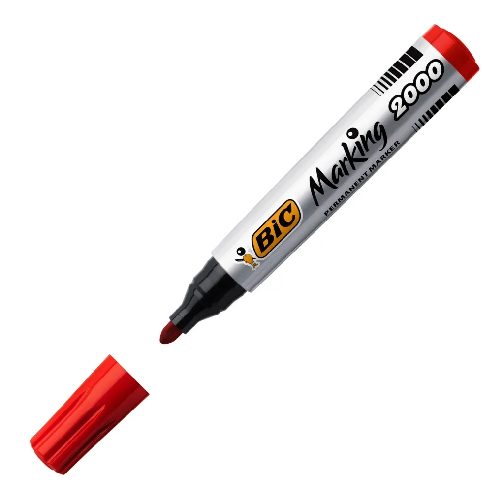 Marqueur permanent Bic 2000 pointe ogive 4,95 mm rouge