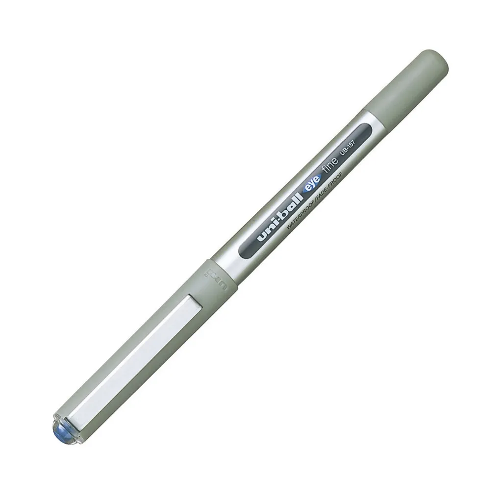 Stylo roller Uni Ball Eye à capuchon pointe 0,7 mm- écriture moyenne bleu