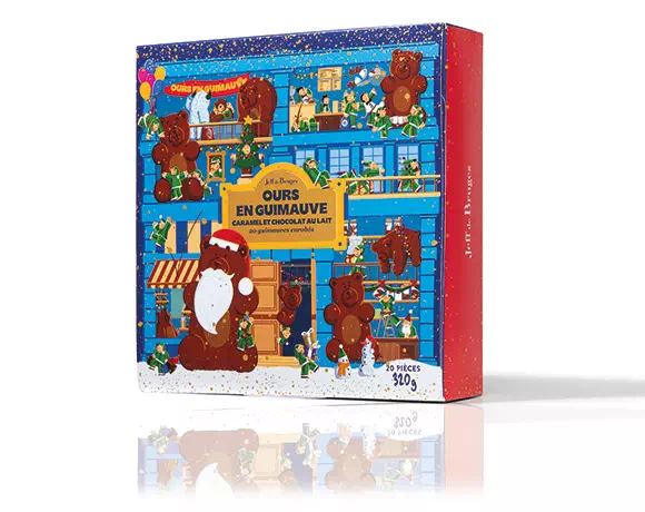 La boite ours en guimauve caramel 320g net 
