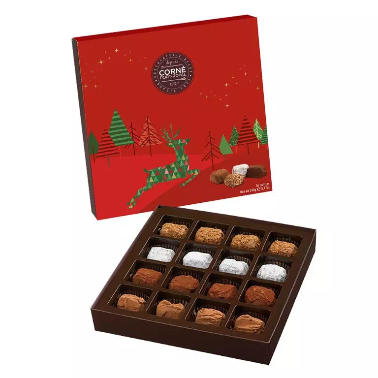 Boîte 16 truffes Noël 240gr