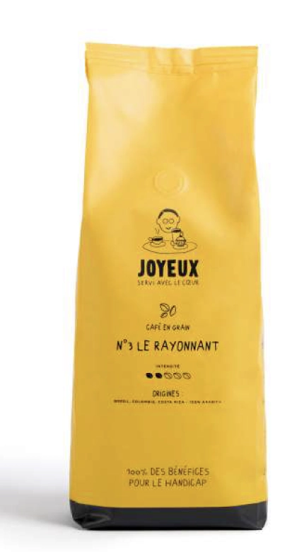 SACHET DE 1 KILO DE CAFE EN GRAINS Le Rayonnant 