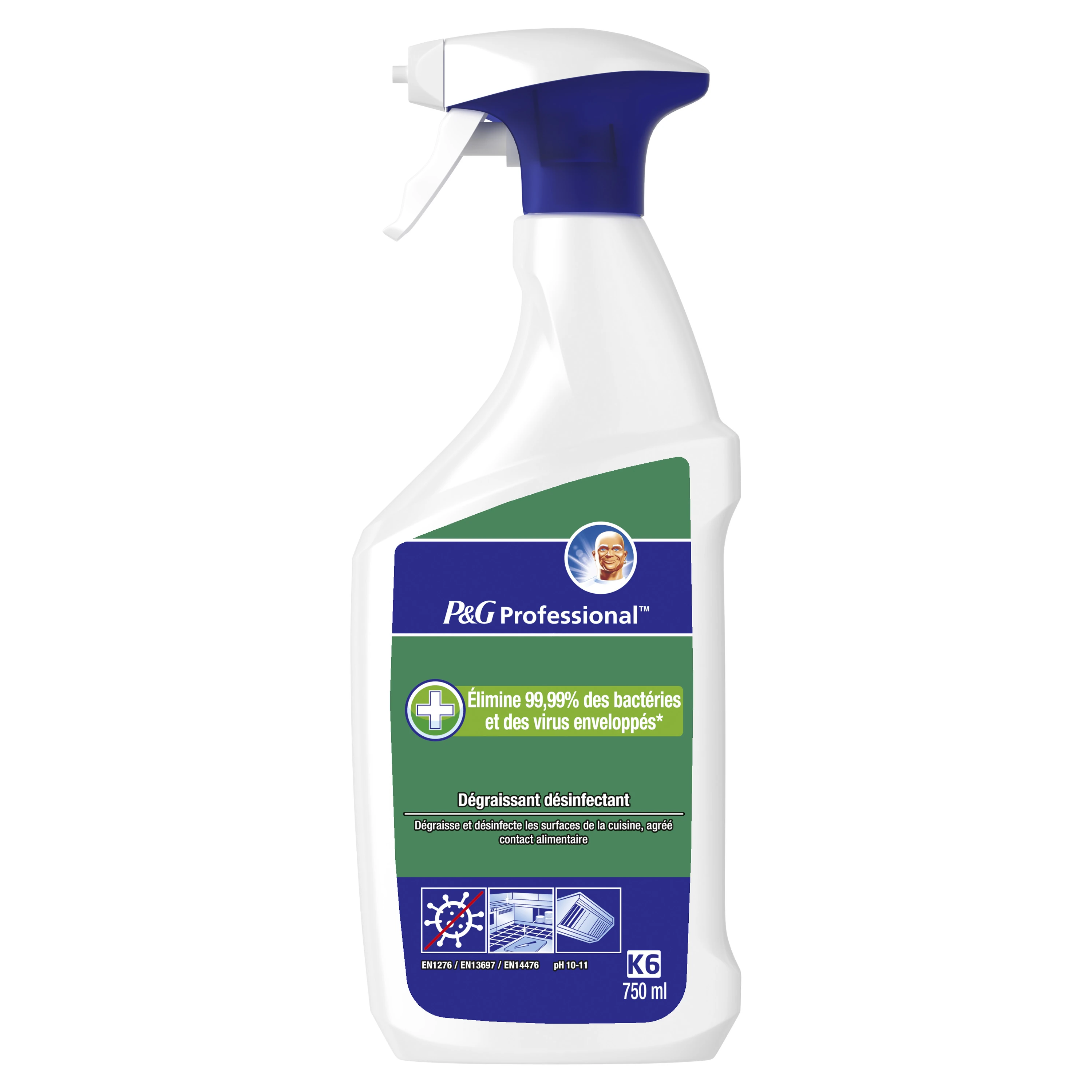 P&G PROF K6 DEGRAISSANT DESINFECTANT 750ML PAR 6