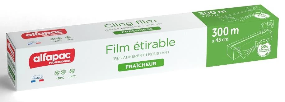 FILM ALIMENTAIRE 0.45 X 300 M BOÎTE DISTRIB. 