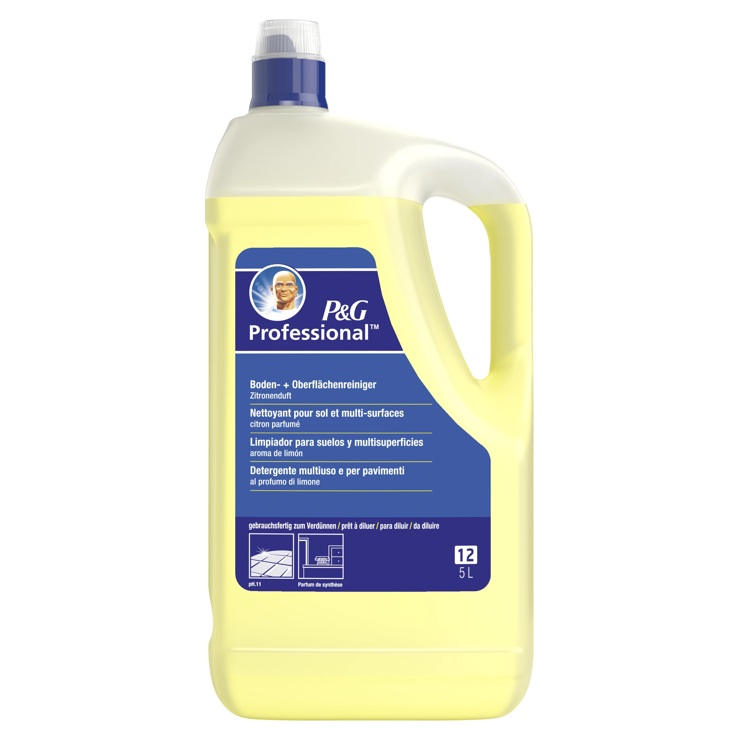 P&G PRO 12 NETTOYANT SOLS ET MULTI SURFACES 5L