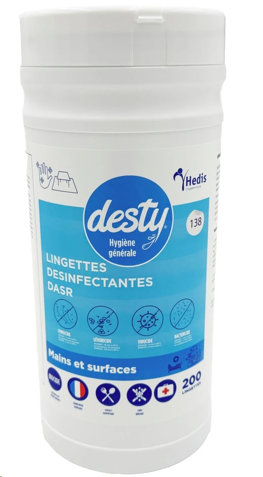 DESTY LINGETTE DESINFECTANTE MAINS & SURF 