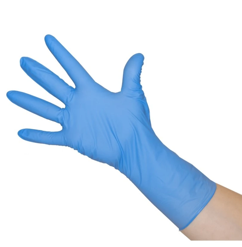 GANT NITRILE BLEU NON POUDRE MANCHETTE LONGUES 