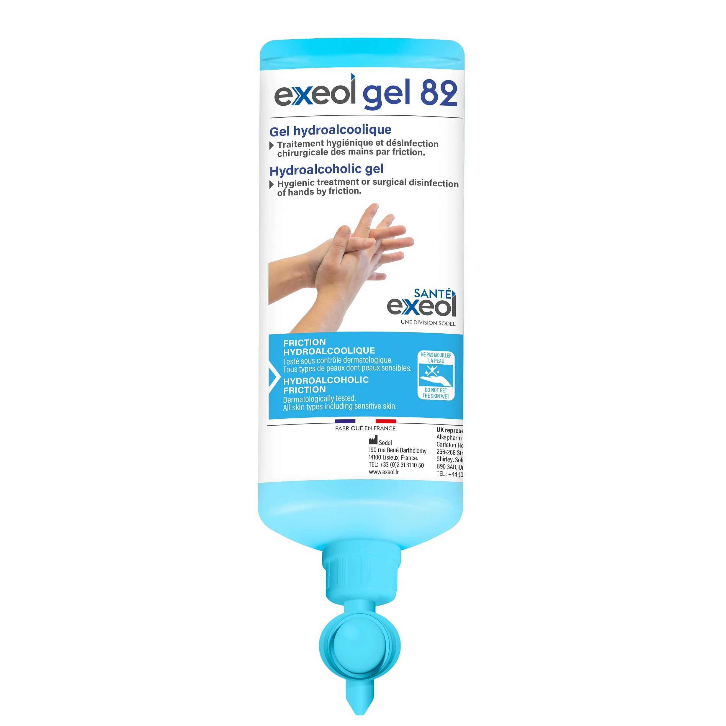 GEL HYDROALCOOLIQUE 1L AIRLESS EXEOL GEL 82