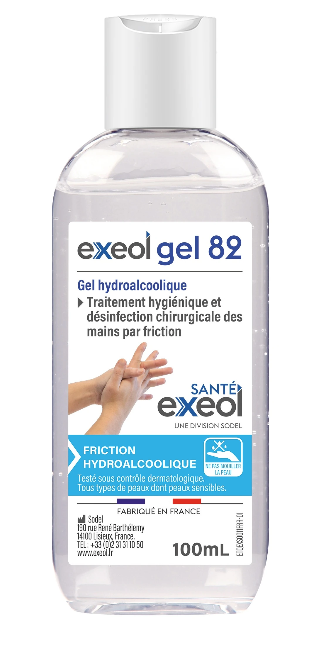 GEL HYDROALCOOLIQUE 100ML EXEOL GEL 82