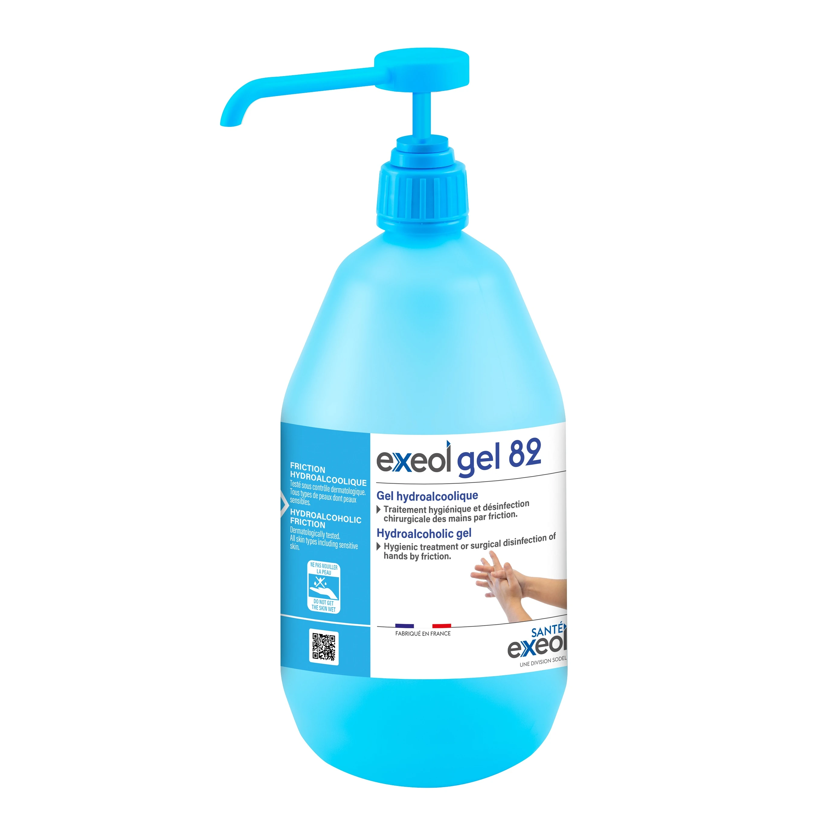 GEL HYDROALCOOLIQUE POMPE 1L EXEOL GEL 82