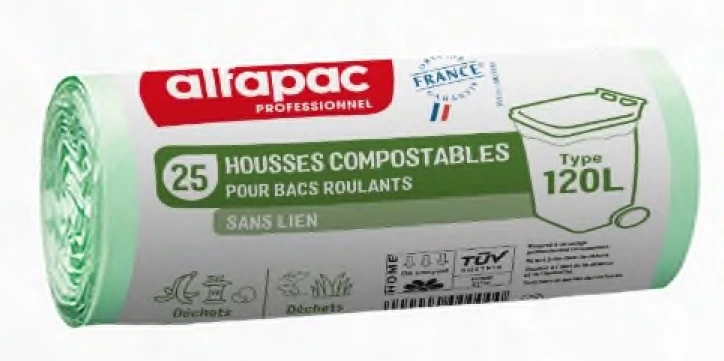 HOUSSE CONTENEUR ALFAPAC 120L VERTE 880X1200MM 