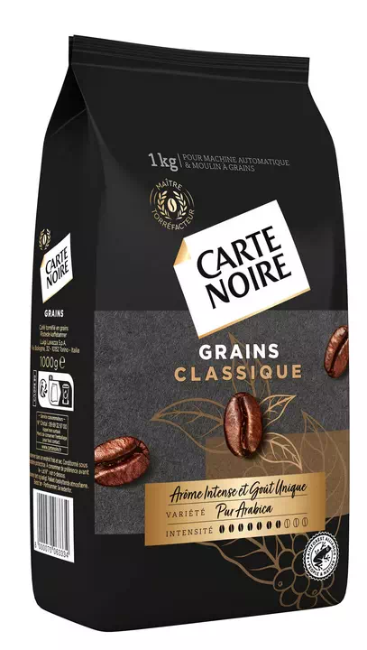 CAFÉ EN GRAINS CARTE NOIRE CLASSIQUE 100 % ARABICA - PAQUET DE 1 KG