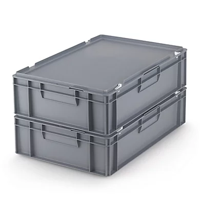 Bac plastique gerbable à couvercle