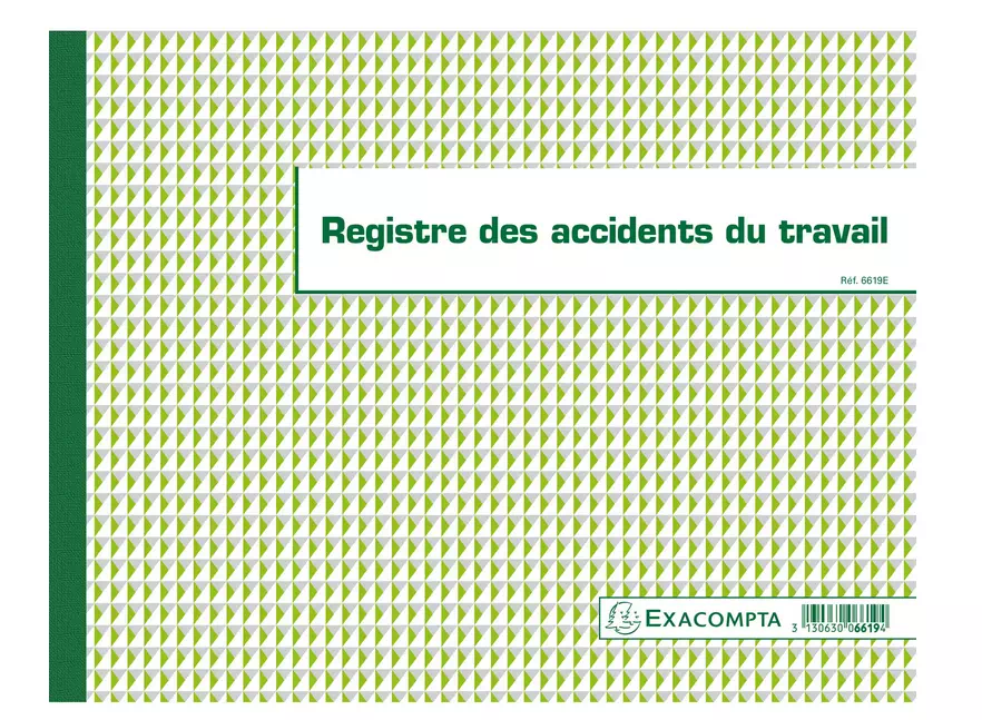 Registre piqûre accidents du travail Exacompta 6619E