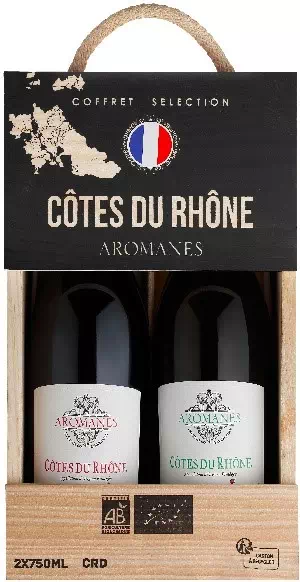 Coffret-bois 2 Côtes du Rhône « Biologiques »