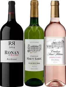 Coffret 3 bouteilles 75 cl « Les 3 couleurs de Bordeaux » (rouge, blanc et rosé)