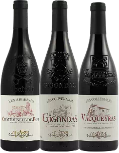 Coffret 3 bouteilles 75 cl «Les grands crus de la vallée du Rhône» 