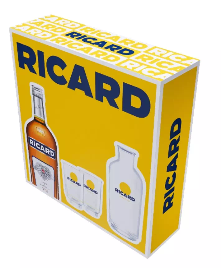 Coffret RICARD 70 cl « Edition Lehanneur » 1 bouteille 70 cl + 1 carafe + 2 verres